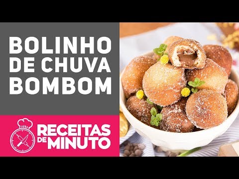 BOLINHO DE CHUVA RECHEADO COM BOMBOM - Receitas de Minuto #322