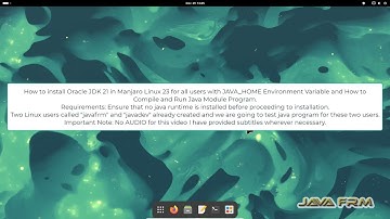How to install Oracle JDK 21 in Manjaro Linux 23 with JAVA_HOME Environment Variable