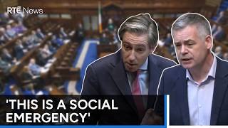 There was a heated exchange in the Dáil over calls for a mini-budget | RTÉ News