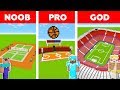 Minecraft NOOB vs PRO vs GOD: FOOTBALL STADIUM in Minecraft / Animation