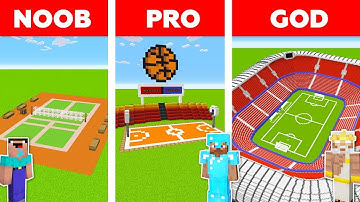 Minecraft NOOB vs PRO vs GOD: FOOTBALL STADIUM in Minecraft / Animation