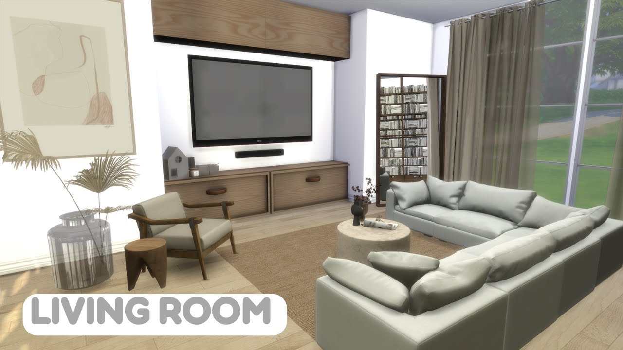 LIVING ROOM | THE SIMS 4 | SPEED BUILD | DL + CC - YouTube