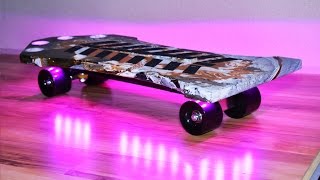 DIY skateboard with LED & Water Dipping Paint