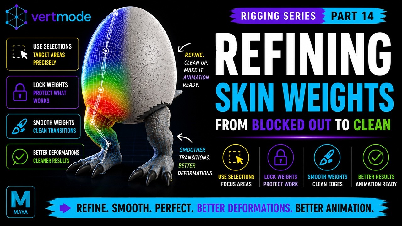 Refining Skin Weights in Maya | Smoothing & Cleanup Workflow - YouTube