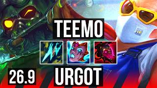 TEEMO vs URGOT (TOP) | 48K damage | KR Grandmaster | 26.9