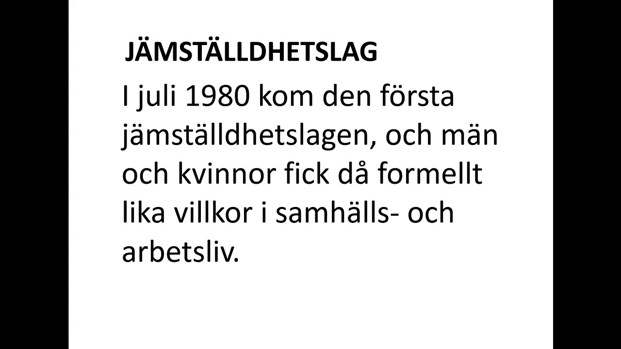 sfigunilla jämställdhet i Sverige