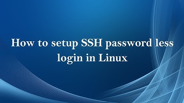 How to setup SSH password less login in Linux ( Tamil )