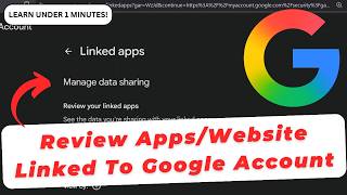 How To Review Apps Or Website Connected To Your Google Account Link Unlink