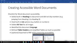 Creating Accessible Word Documents