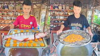 Asian Style Cooking FOOD Recipe | Egg, Quail, Shrimp, Pumpkin, Fish Fry | Amazing Cooking Skill