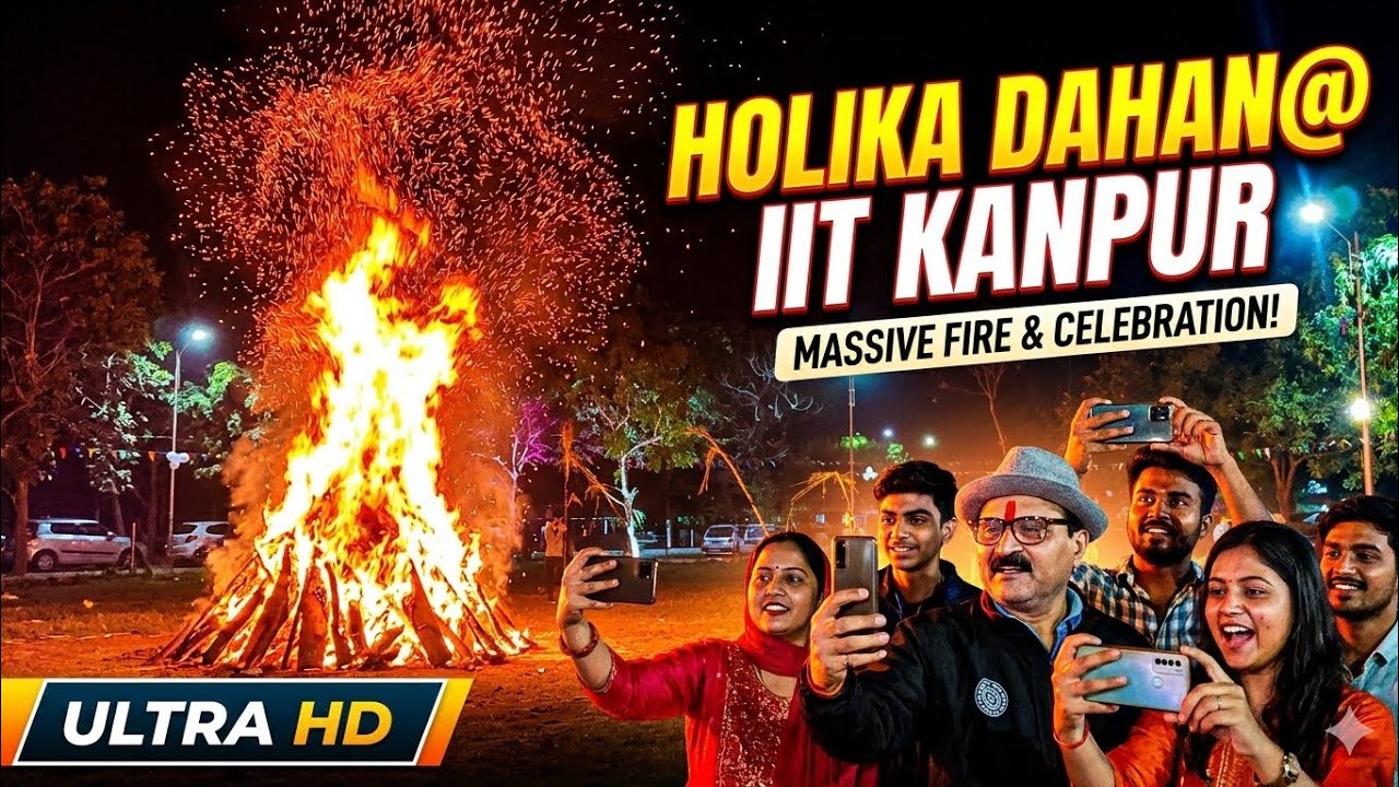 Grand Holika Dahan 2026 at IIT Kanpur | Type 1 Campus Holi Celebration | Type 1 IIT Kanpur