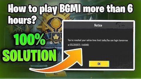 BGMI 6 HOURS LIMIT SOLUTION 😍 HOW TO REMOVE TIME LIMIT IN BGMI | ANDROID & IOS | 4.1 UPDATE | PUBG