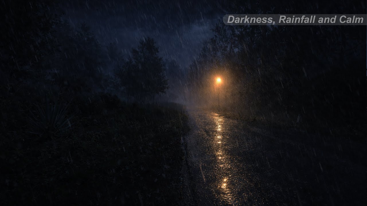 Darkness, Rainfall, and Calm on a Silent Road 🌧️ No Ads | Rain Sounds for Deep Sleep