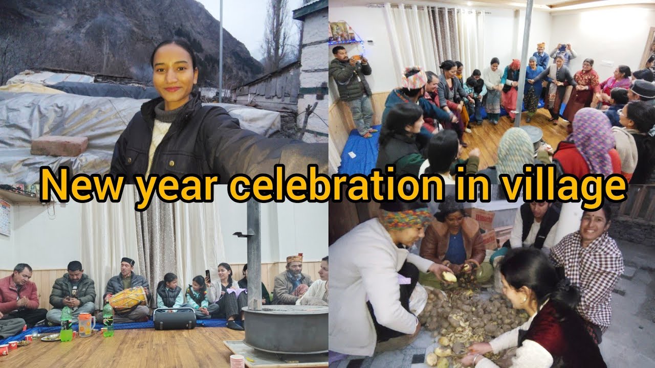 गांव में नए साल का जश्न 🎉#himachal #lahaulspiti #spiti #village 
