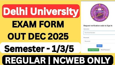 How to Fill DU Exam Form Sem 1/3/5 DEC 2025 exam| Regular Ncweb only | DU exam form process 2025