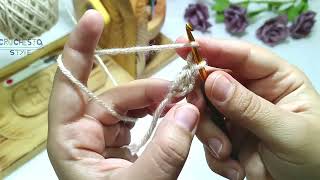 كروشيه تكنيك جديد بديل سلسله البدايه/اساسيات الكروشيه للمبتدئين/ basic crochet stitches