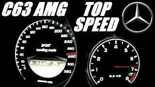 Mercedes C63 AMG (480HP) 0-275 km/h Acceleration Top Speed