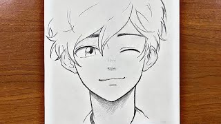 Easy anime sketch | how to draw cute anime boy