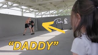 Andrew Tate’s daughter watches him spar!