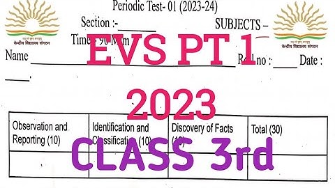 Class 3 pt1 EVs question paper 2023/sample paper/kv/kvs #kvexam #pt1 #class3 #class3evs #cbse #kvs