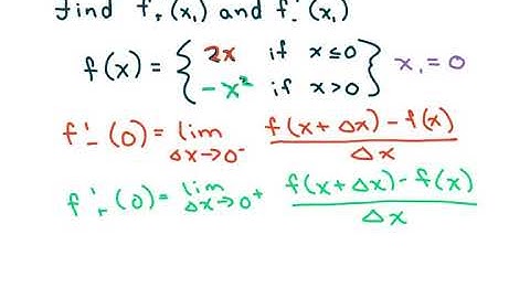 How To Find The Derivative Of a Piecewise Defined Function at f(0)