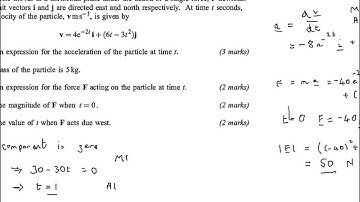 FMSP Revision: AQA M2 June 2011 qn 3 Kinematics Vectors