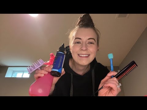 ASMR Scalp Spa Part 2 (unclipping, parting, applying serum, scalp massage)