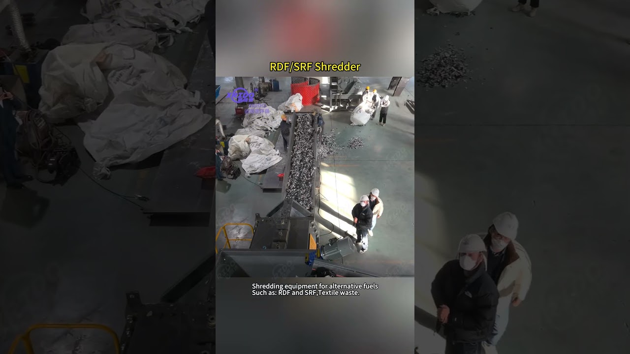 Industrial waste is shredded into alternative fuels smaller than 5cm.