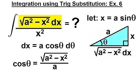 Calculus 2: Integration - Trig Substitution (8 of 28) Integral of SQRT(x^2-x^2)/(x^2) Ex.6