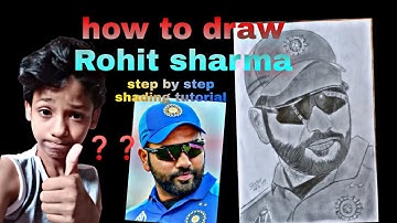 how to draw Rohit sharma part 2 step by step shading tutorial