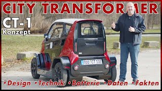 City Transformer CT-1 - Wandelbares Micro City Car Konzept | Batterie Reichweite Daten Review 2023