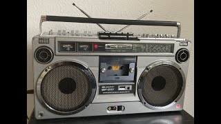 SHARP GF 9191 SILVER Tape and radio /Boombox Ghettoblaster TRULLY SERVICED ! NOT LIKE TECHMOAN !