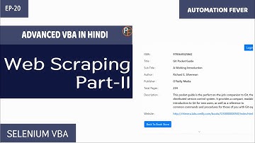Web Scraping Part-II | VBA Selenium | Advanced VBA in Hindi