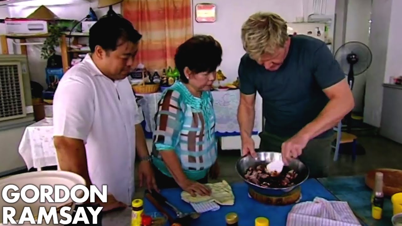 Gordon Ramsay Helps Prepare Food For A Malaysian Dinner Party | Gordon