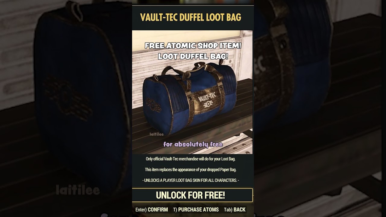 how to get a FREE vault-tec duffel bag! - 