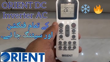 How to Use Orient DC Inverter AC Remote Full Settings and Features in Urdu,