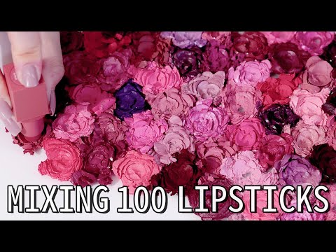 쿨톤 립스틱 100개 부수기 + 섞기💄Breaking &amp;amp; mixing 100 <strong>cool</strong> tone lipsticks |  <strong>ASMR</strong> 🎧 | NG 포함🤦‍♀️