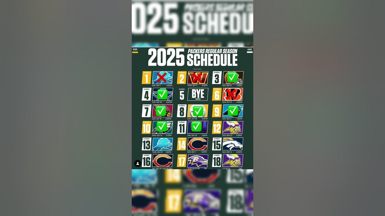 Green Bay Packers Schedule For 2025 