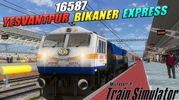 LIVE 🔴 MSTS || WAP7 HAULING 16587 YESHVANTPUR BIKANER EXPRESS JOURNEY IN MSTS ||