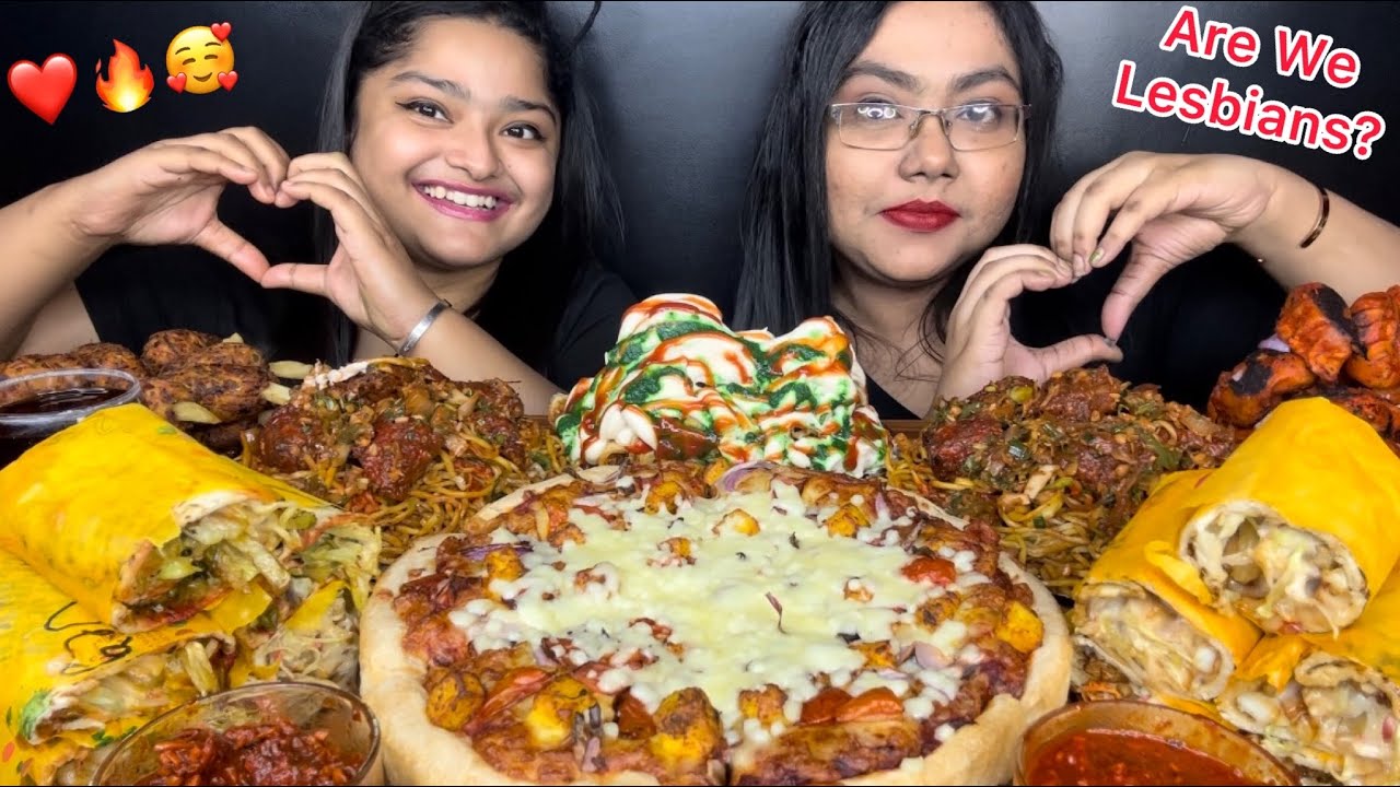 ARE WE LESBIANS?🤪❤️ CHEESY CHICKEN PIZZA🍕 CHICKEN FRIED NOODLES, CHICKEN SHAWARMA,MALAI CHAAP ROLL