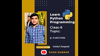 Python Tutorial Class-6 For Beginners In Urdu or Hindi | How To Use Function In Python