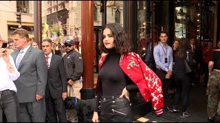 September 2017: new york ny: neither rain, nor crowded streets,
fashion week festivities could stop selena gomez fans from their
appointed destination: t...