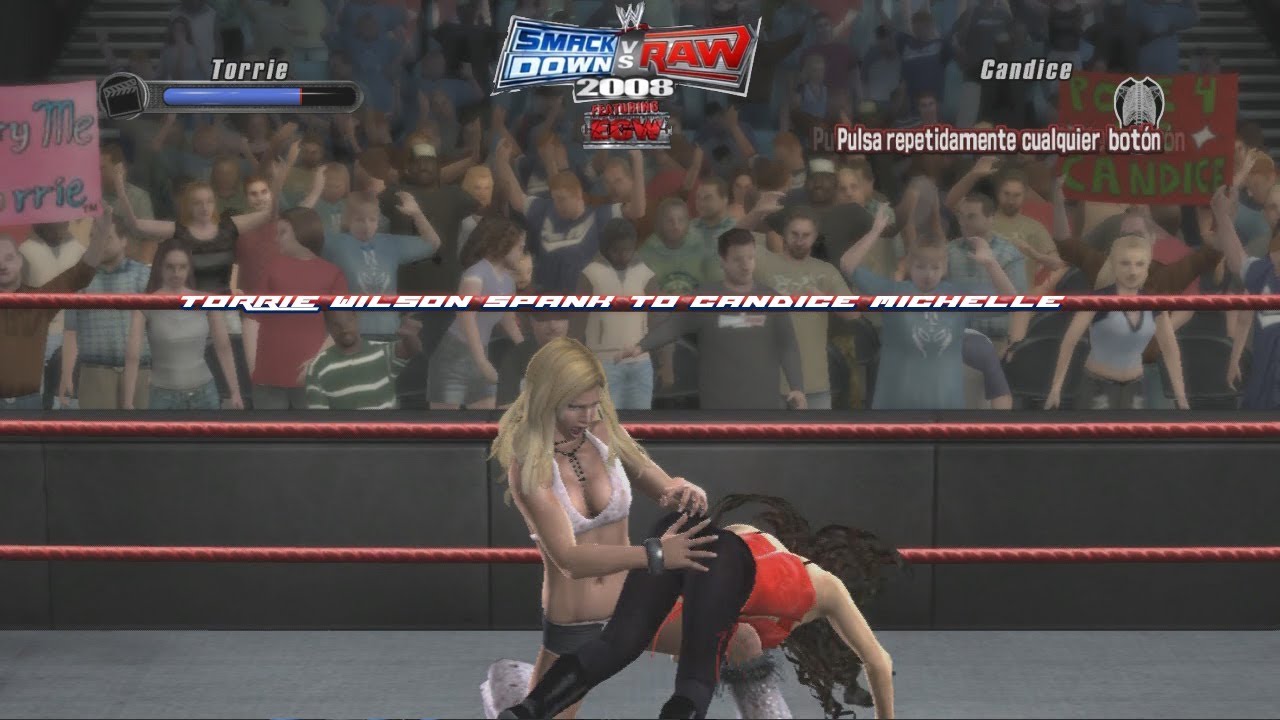 Smackdown vs Raw 2008 Torrie Wilson Spank To Candice Michell