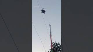 A bungee cord on an amusement park ride snapped, leaving passengers dangling sideways 😱 #shorts