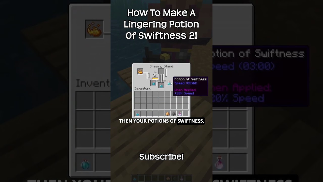 How To Make A Lingering Potion Of Swiftness 2 In Minecraft!