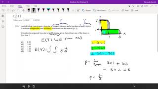 SOA Exam P Question 311 | Conditional Expectations