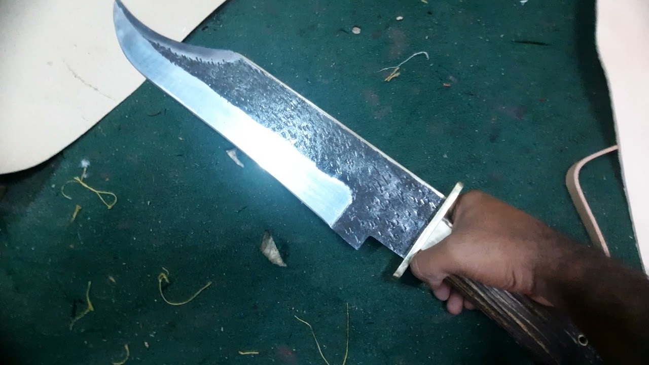 mktraders, new custom handmade 1095 steel big Bowie hunting knife, knife maker, knife shop, stage