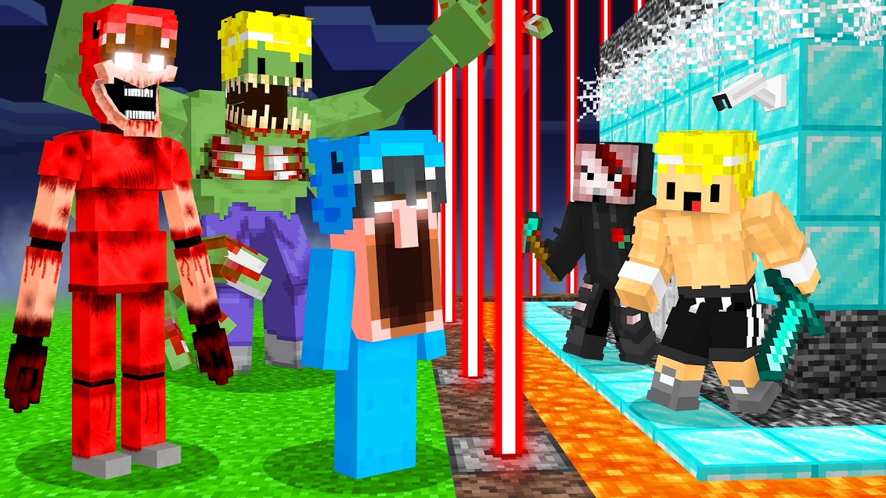 Hice una BASE SEGURA vs YOUTUBERS Terrorificos en Minecraft