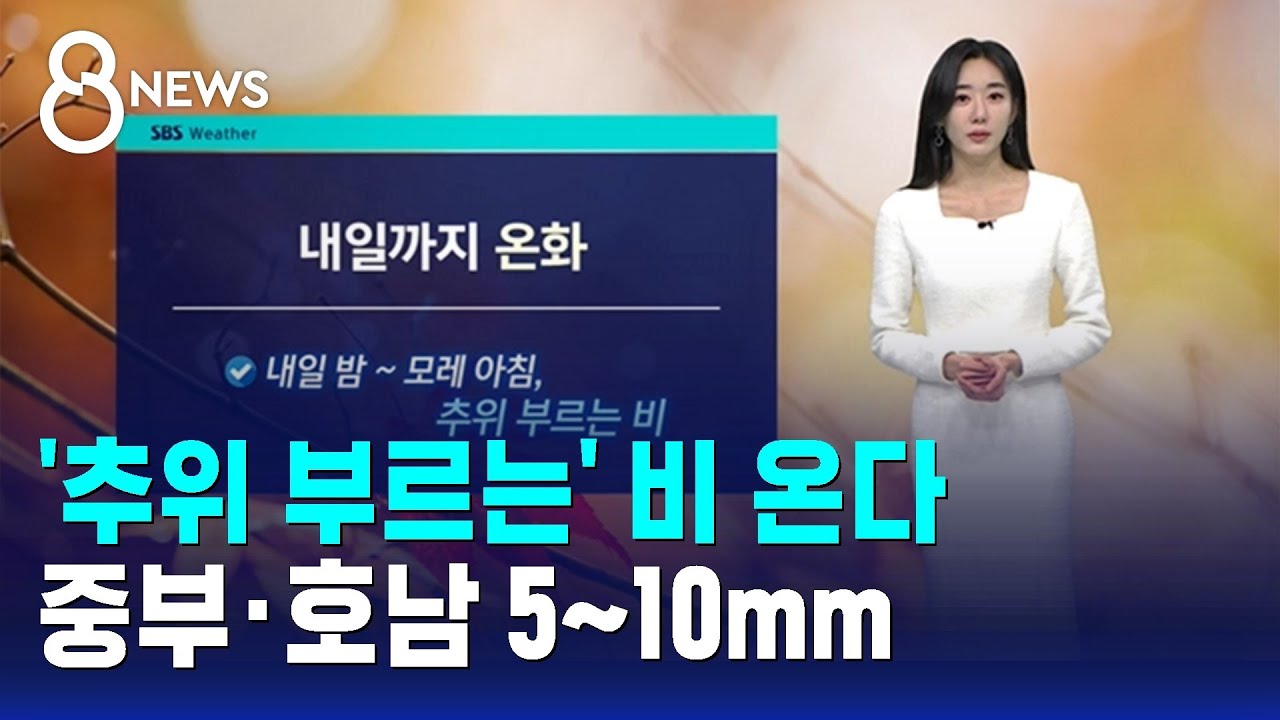 [날씨] '추위 부르는' 비 온다…중부·호남 5~10mm / SBS 8뉴스