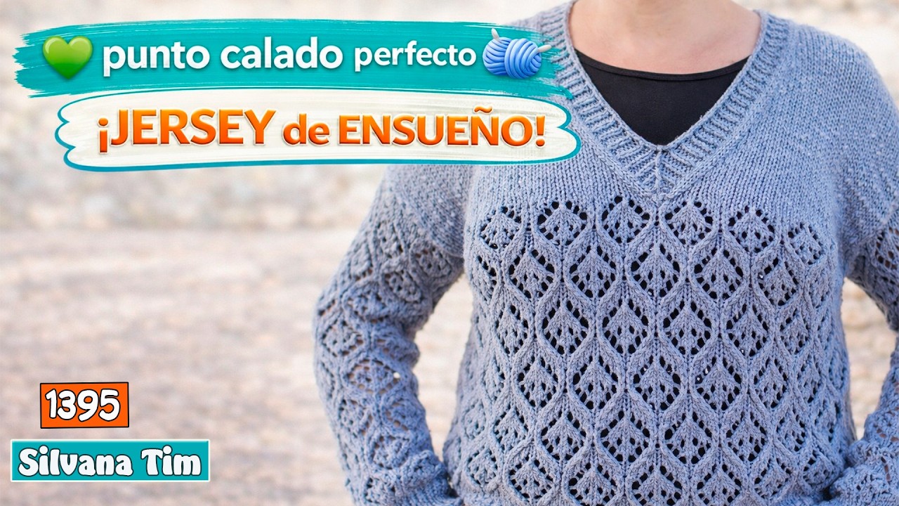 Джемпер из двух спиц пошагово/Кофточка спицами с ажурной вязкой + Советы по вязанию